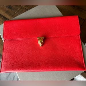 Alexander McQueen Red Envelope Clutch with skull